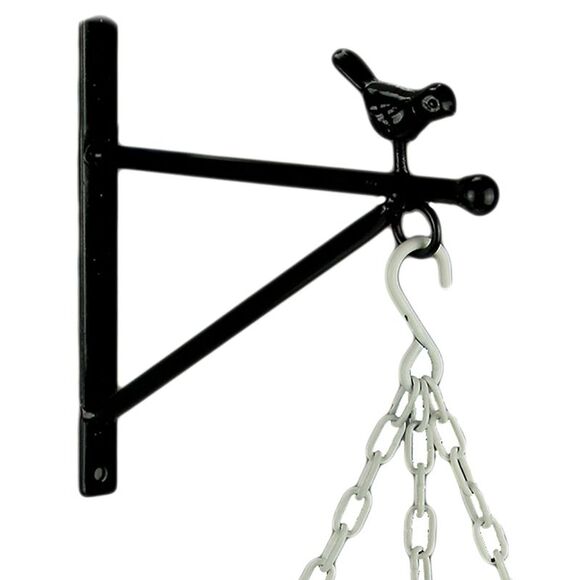 Black and White Enamel Metal Wall Mounted Bowl and Bracket - Picture 3 of 4